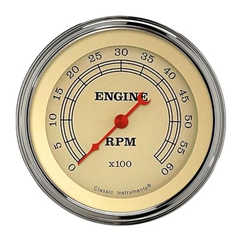 Classic Instruments VT60SLF Vintage 3 3/8"" Tach 6000 RPM