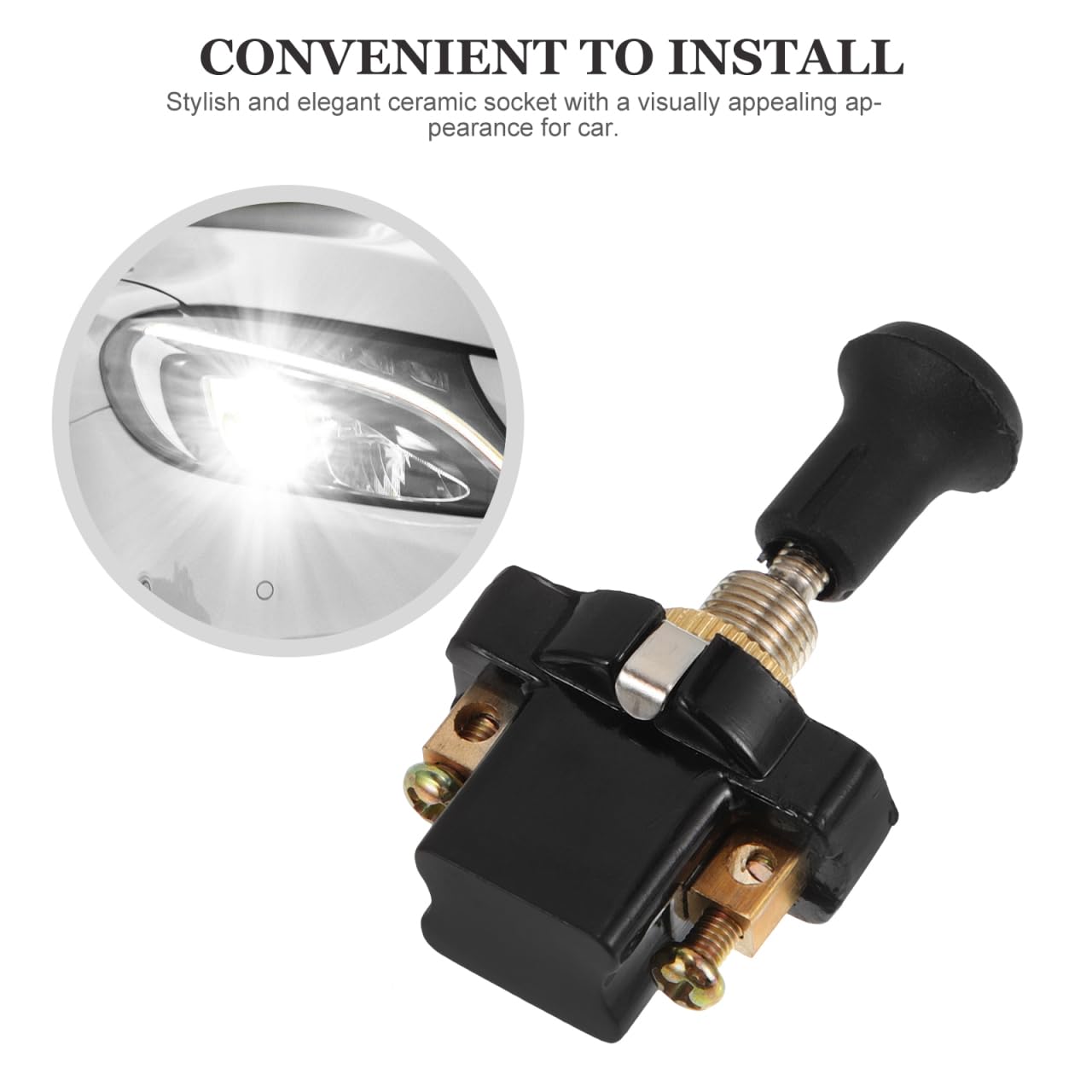 iplusmile Interruttore Fari a Tirante 12V Universale Per Auto E Camion Push Pull Manuale in Metallo PVC ABS