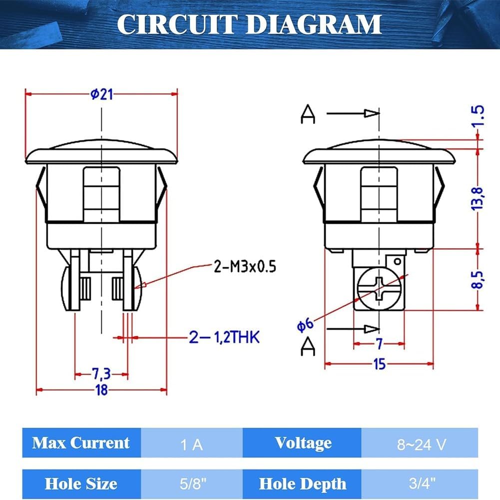 2 Pack Lighted Doorbell Button Replacement, Wired Push Button with Cool White LED, Metal Housing for Front Door, for Easy Installation, Silver