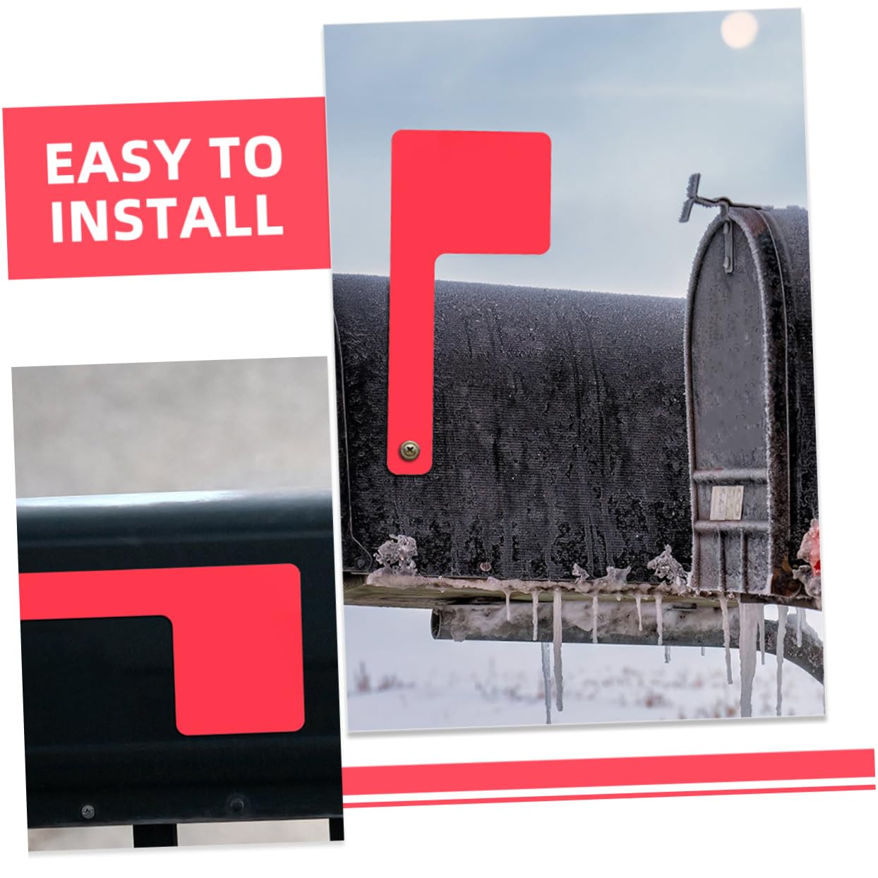 Uonlytech 2 Pz Banner della di posta asta portabandiera per cassetta postale bandiera rossa della cassetta postale acrilico compatibili bandiera della universale