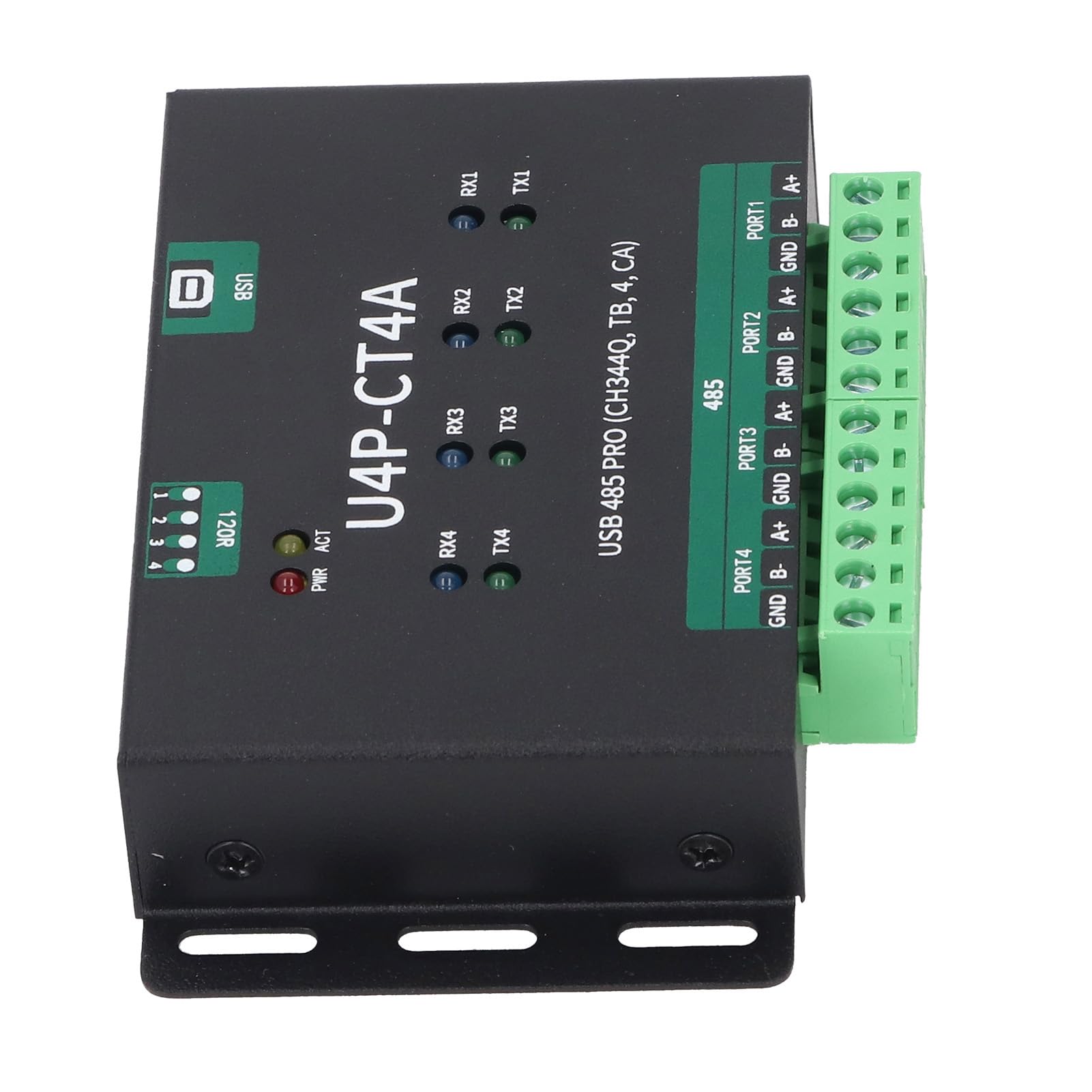 Emoshayoga Módulo de Puerto Serie USB Convertidor de 4 Vías Transmisión de Datos Confiable de Alta Seguridad para Uso Industrial USB2.0 Tipo B 1 Unidad