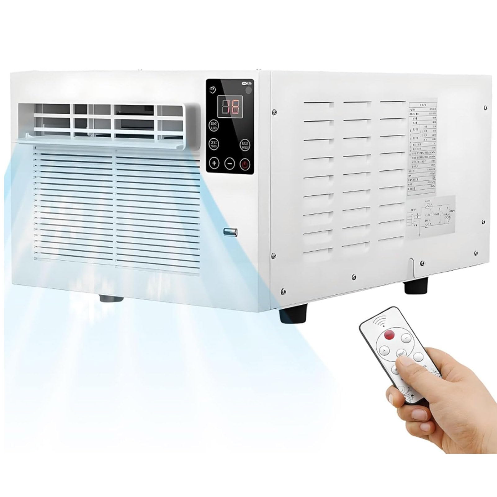 Oiyekntd Portable Air Conditioner, Small AC Unit with Remote, Cooling & Dehumidifying Dual Mode, 24H Timer, Low Power, Quiet Spot Cooler, for Camping, Tent, 1-10㎡ Space