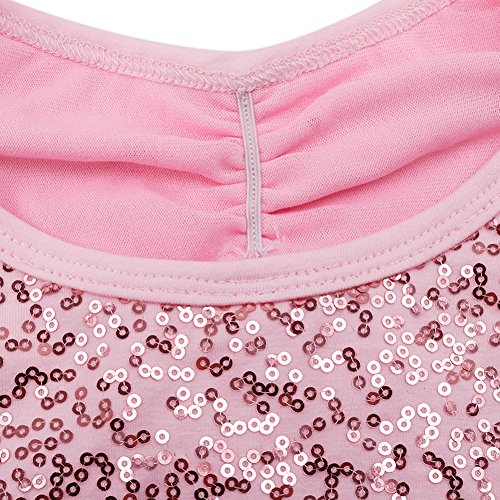 Tiaobug Girls Sequined Camisole Ballet Dance Tutu Dress Sweetheart Leotard Pink 3-4 #TOP6