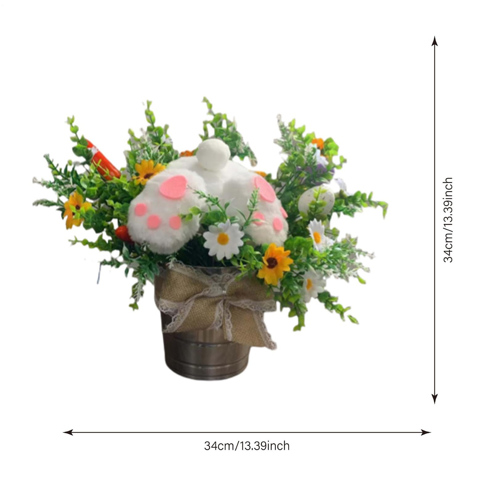 Decorazione Da Tavolo In Vaso Con Fiori E Uova Di Pasqua Centro Tavolo