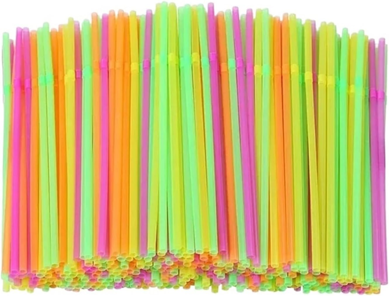 Plastic Straws 300-6000Pcs Plastic Curved Drinking Straws Child Straw for Drinks Colorful Tube Multi-time Party Supplie(Multicolor-6000Pcs)