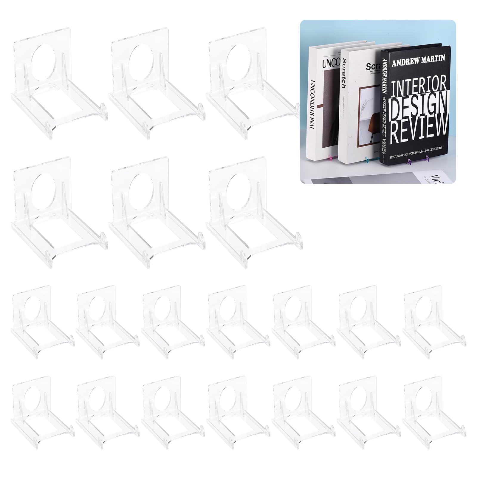 Chevalet transparent réglable pour redresser les livres qui glissent sur l'étagère