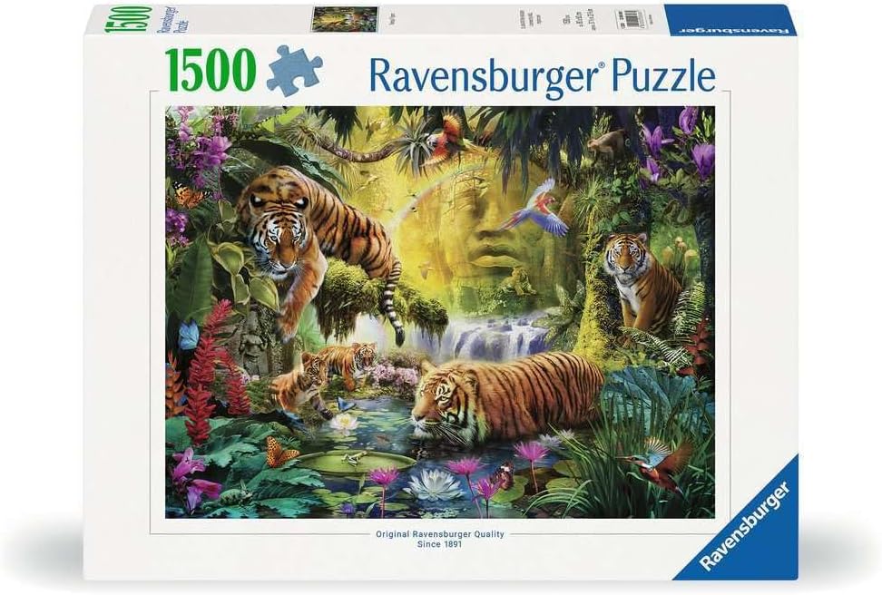 Tranquil Tigers 1500 Piece Jigsaw Puzzle for Adults - 12000696 - Handcrafted Tooling, Made in Germany, Every Piece Fits Together Perfectly