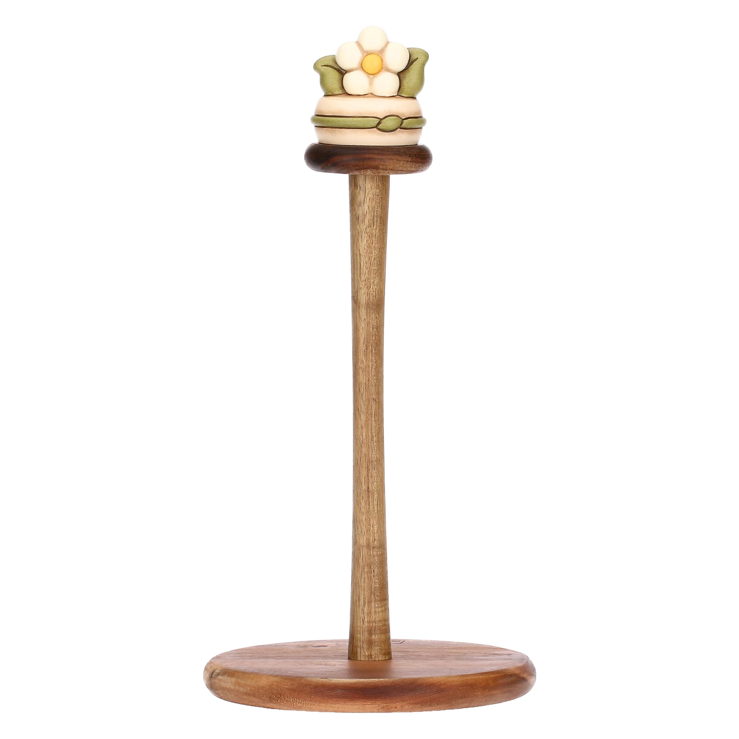 THUN - Portarotolo - ceramica e legno - Collezione Country Bloom - 18 x 36 cm
