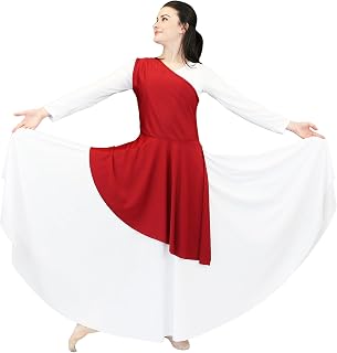 Women's Asymmetrical Praise Dance Tunic, (White Dress Not Included)