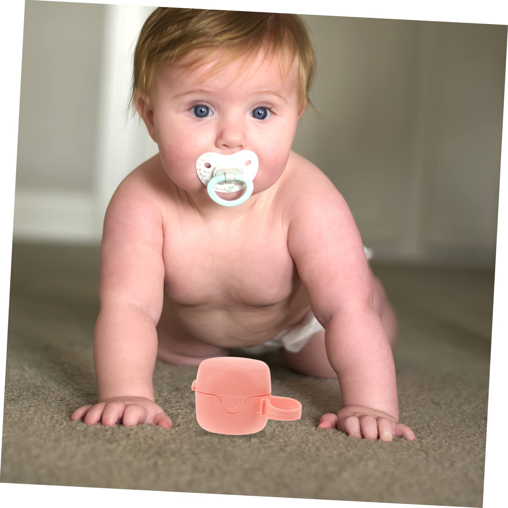 Kisangel Pacifier Holder Case for Diaper Bag 5 Pack Compact Storage Box for Baby Pacifiers Portable