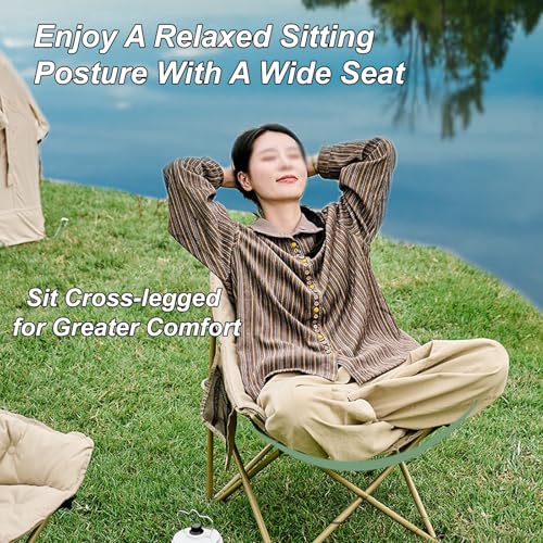 Chaise pliante confortable noire anti-mal de dos pour camping - 5