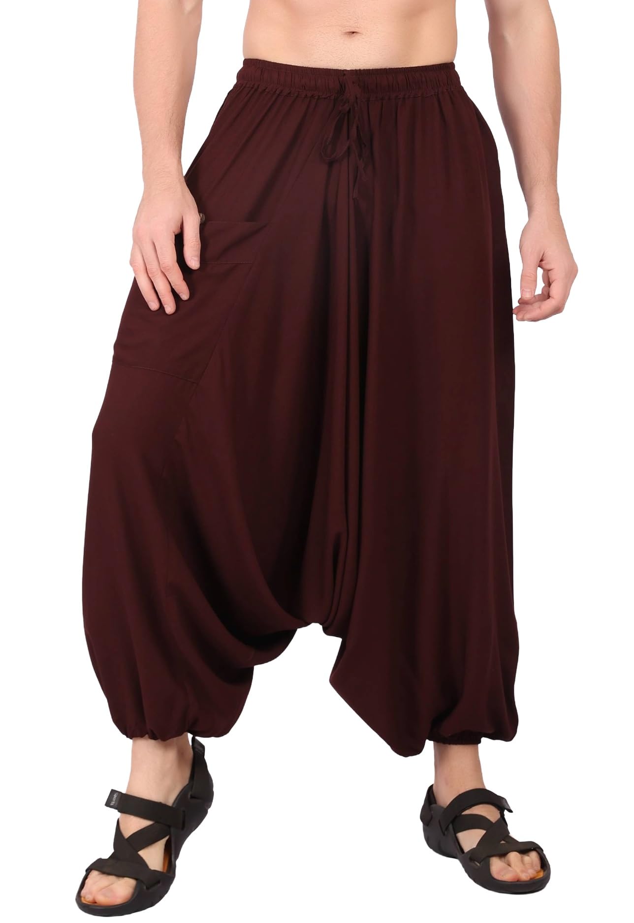 Whitewhale Mens Women Rayon Solid Aladdin Loose Baggy Boho Hippie Harem Pants-picture-22