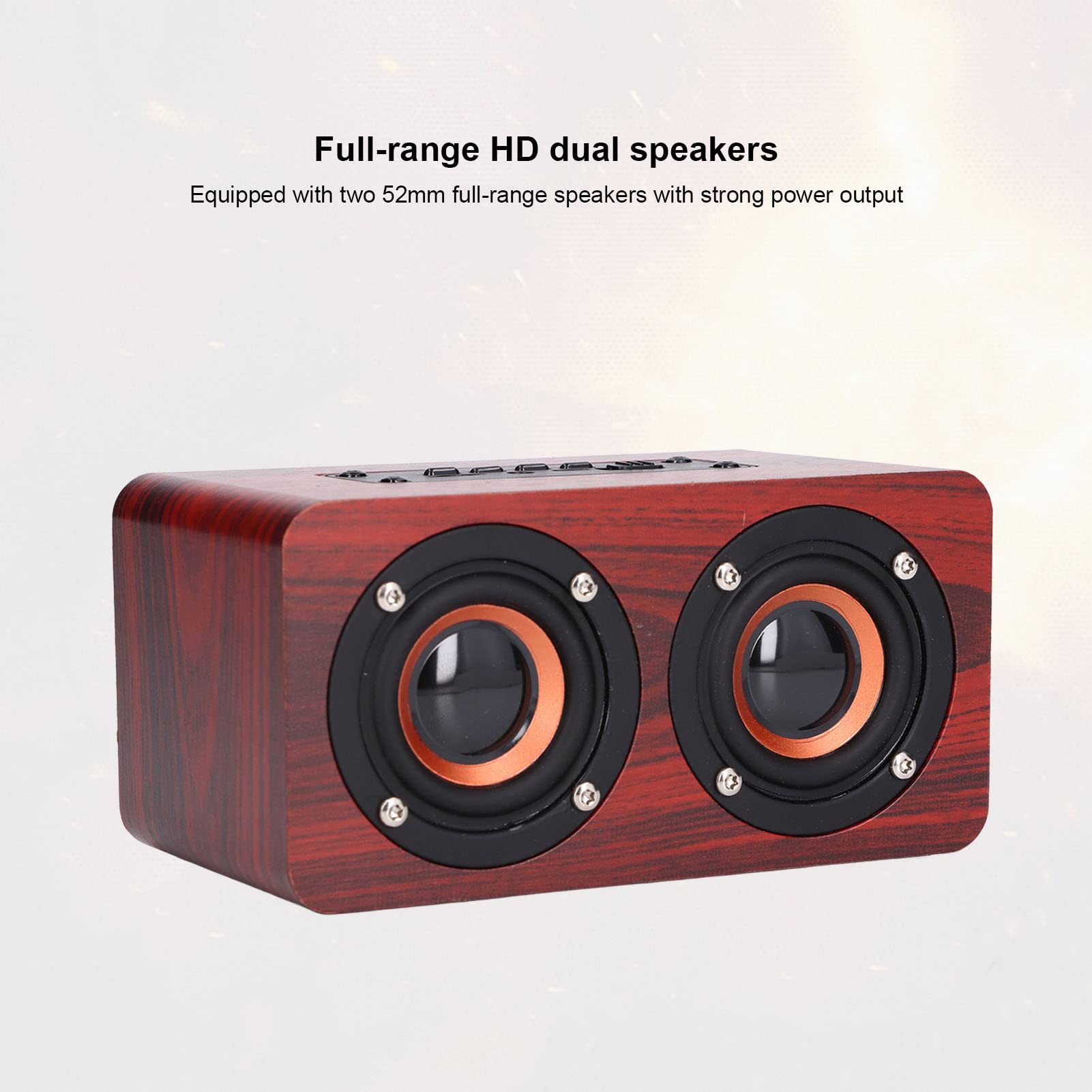 Altoparlante Altoparlanti portatili rossi Doppi altoparlanti Chiamata vocale Ricarica USB Altoparlante in legno Subwoofer