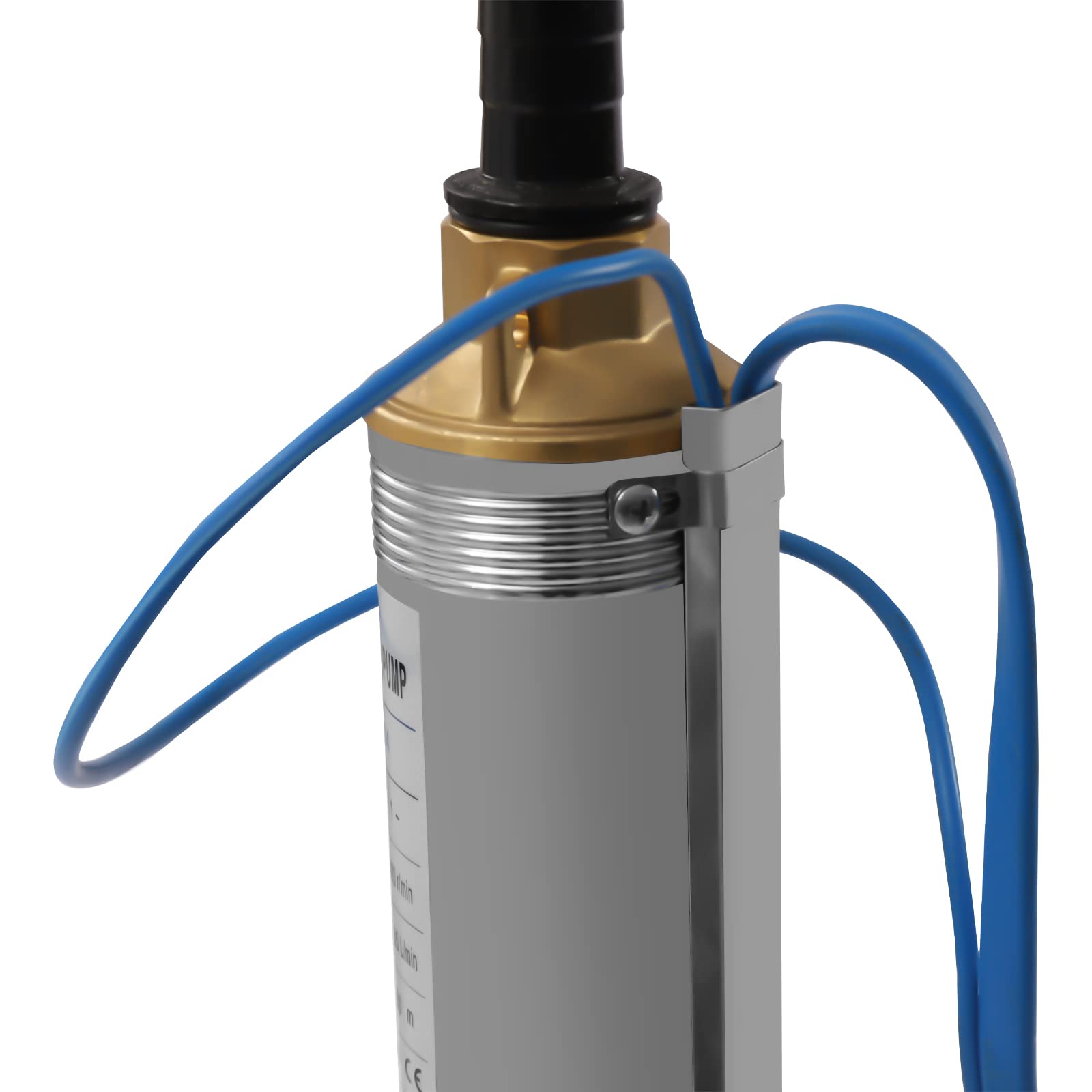 Bomba de agua, 110 V, 370 W, bomba de pozos profundos, acero inoxidable, caudal de 3,6 m³/h, cable de 10 m, bomba sumergible para pozos, riego de granjas