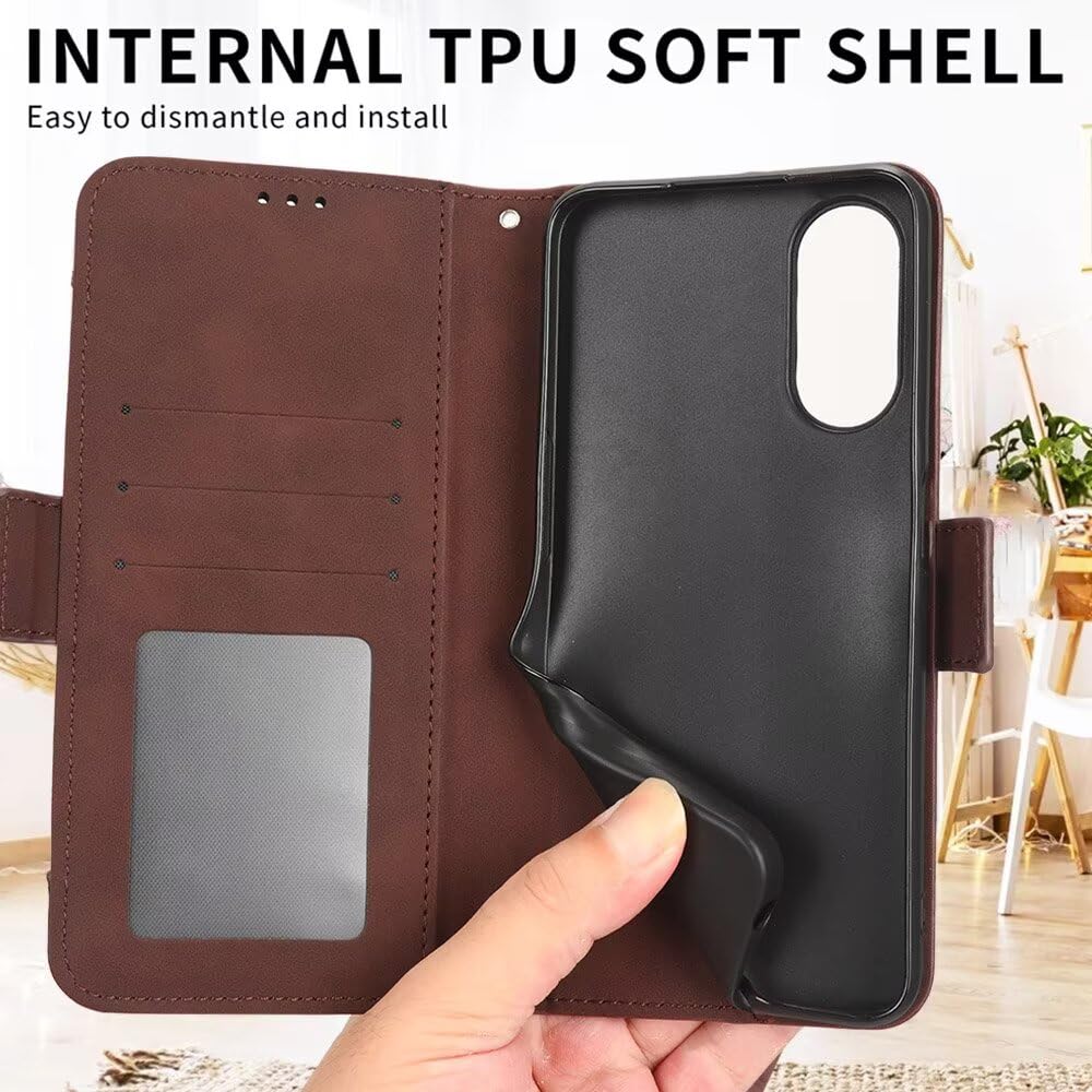 Oppo Find X9 Pro Hoesje - MobyDefend Wallet Book Case  Sluiting Achterkant) Bruin