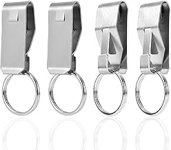 4pcs Belt Key Clip, Metal Belt Key Holder Belt Keychain Clip Keyring Holder Clip Belt Loop Key Ring Holder for Car Keys Home Office Supplies