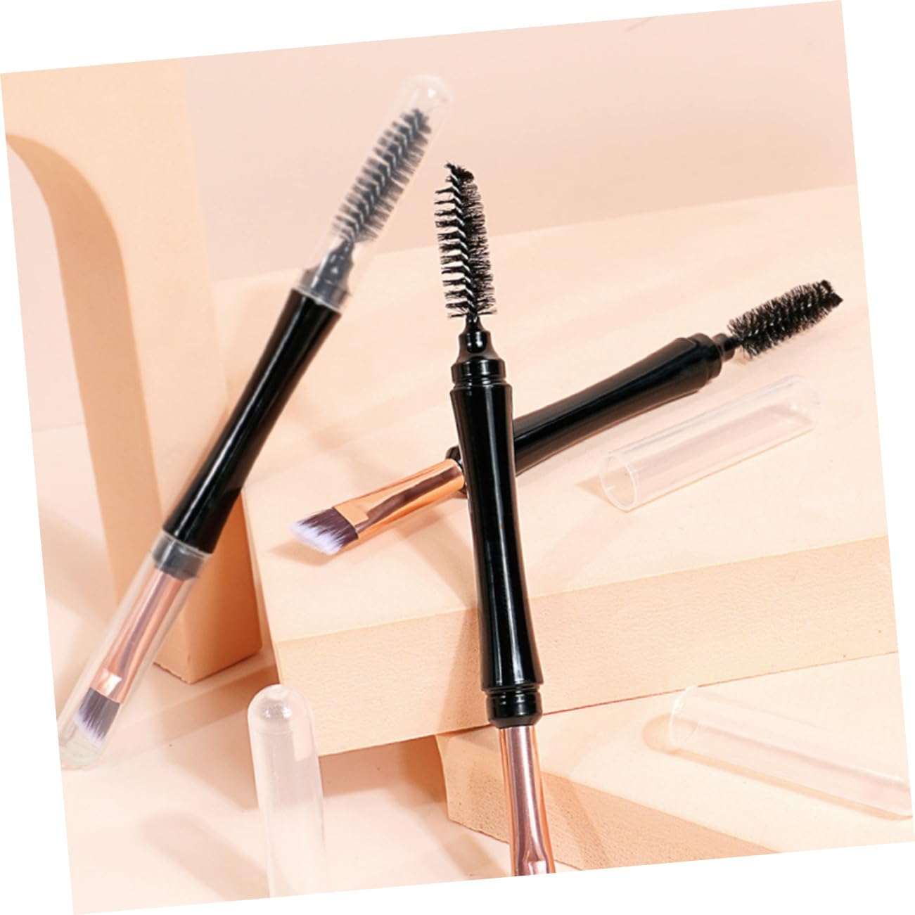 Ipetboom 30pezzi Pennelli Per Sopracciglia e Ciglia Pennelli Doppi Con Coperchio Per Trucco Occhi Strumenti Versatili Per Bellezza e Precisione Nel Trucco Per Sopracciglia e Applicazione
