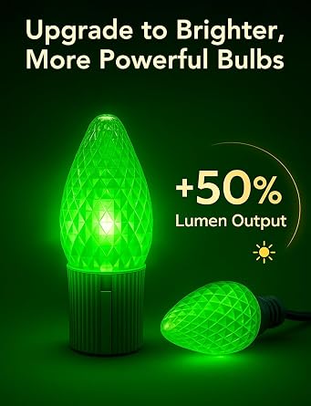Popotan LED C9 Halloween Lights, 100FT 150Leds Christmas Outdoor Lights