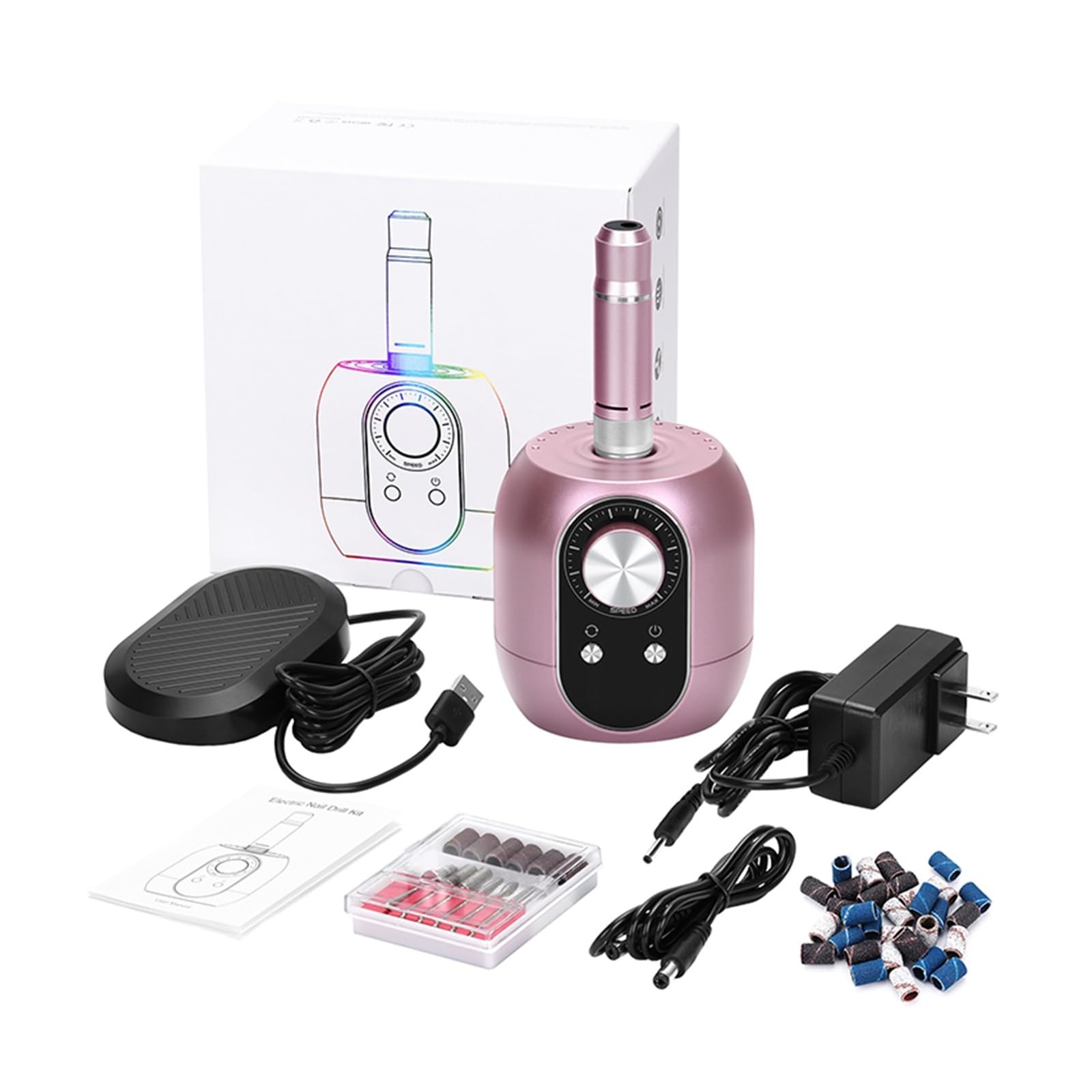 Trapano per unghie, trapano per unghie 35000 giri/min, macchina elettrica professionale per manicure, frese per unghie, set di lime per unghie elettriche artistiche per strumenti professionali per man