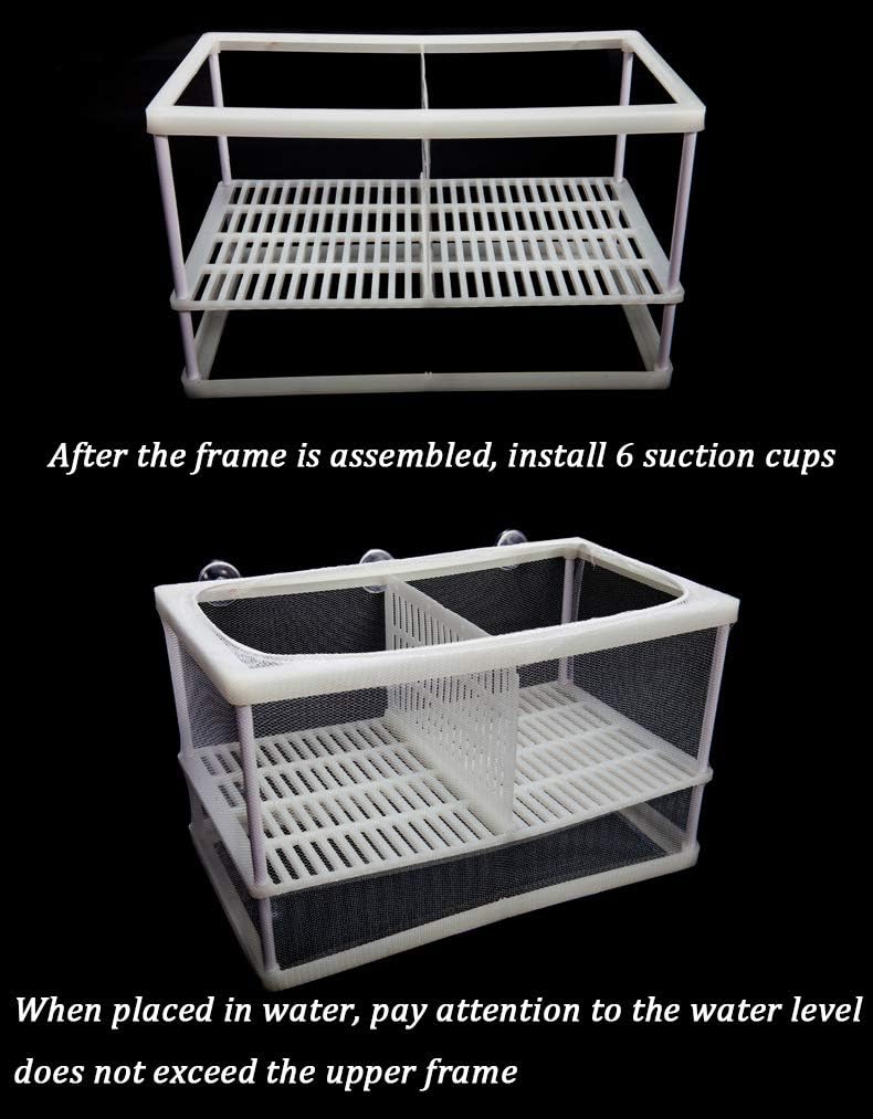 NGe Aquarium Fish Breeder Box, Rectangle Isolation Box, with Adjustable Position Isolation Panel, Hatching Box, Juvenile Fish Spawning Incubator Water Isolation Net Hatchery