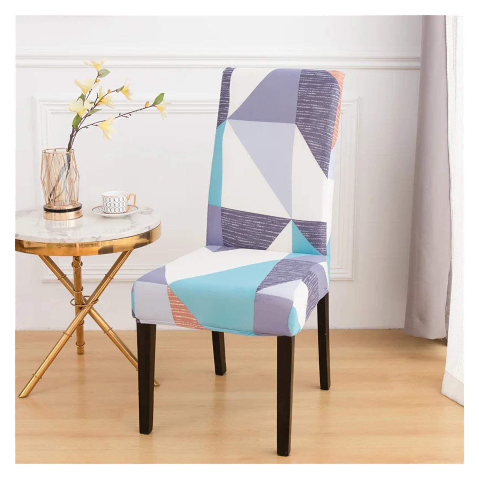 GCYEIDMA Printed Chair Covers 4/6pcs Stretchy Dining Chair Covers with Floral Print - Removable & Machine Washable Slipcovers(K,6PC)