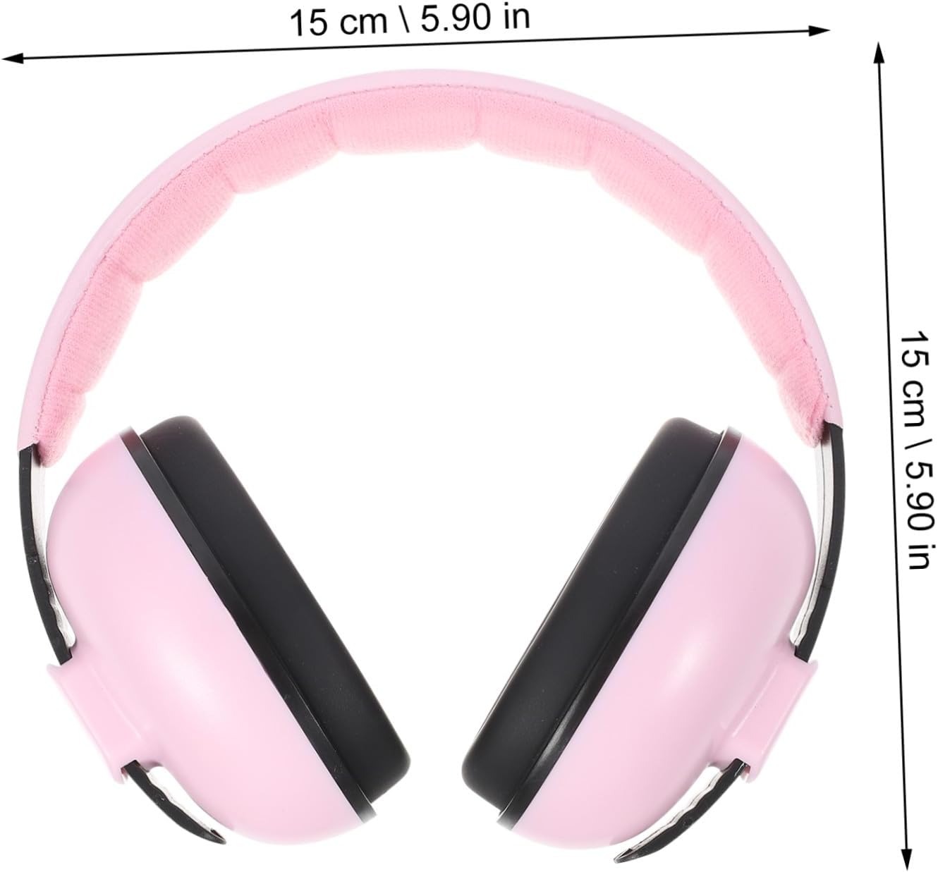 Hearing Protector Noise Reduction Earmuffs Adjustable Headband Pink Ear Protection for Sleeping Noise Blocking Hearing Safety