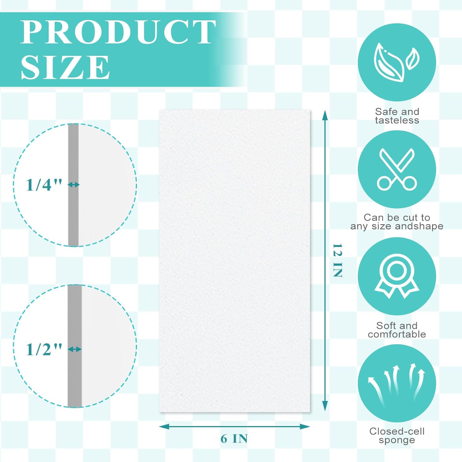 Preboun 12 Pcs Foam Cast Covers for Sports, 1/4" and 1/2" Thickness 6" x 12" Padded Cast Cover for Sports, Athletic Training Equipment, Ball of Foot Cushion, Blister Pads, Splints and Casts Pad