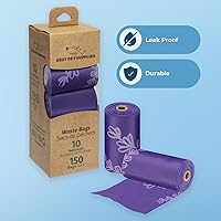 Vista 66 de Best Pet Supplies - Bolsas para limpieza de excremento de perro, rollo de repuesto, uso en exteriores, a prueba de fugas y desgarros, plástico