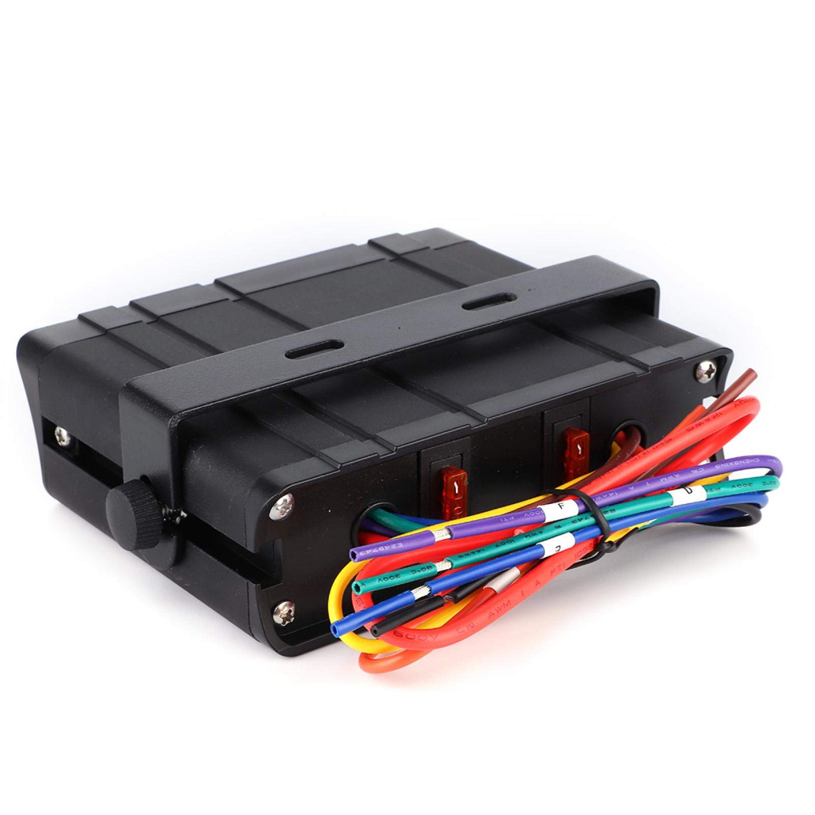 Caja de interruptor basculante, controlador universal de caja de interruptor basculante de 6 unidades 12-24 V, luz roja 3P para vehículos recreativos, barcos, yates