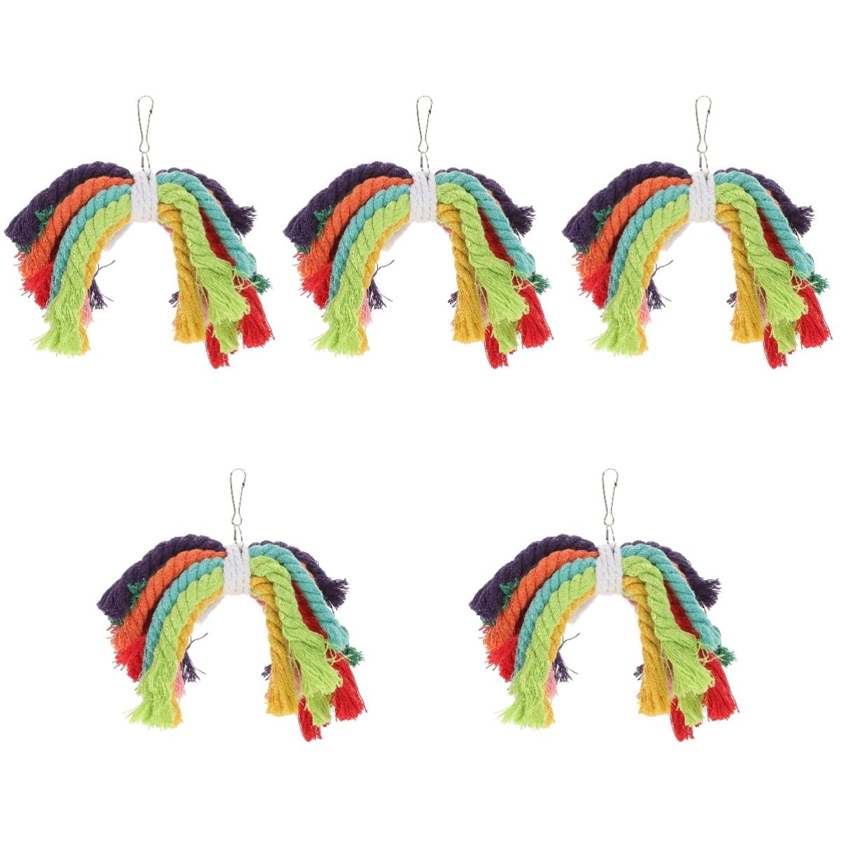 Housoutil 5pièces Jouet Coton pour Oiseaux Jouet à Mâcher pour Perroquets Parakeets Et Autres Oiseaux Domestiques Amusement Et Détente Assurés