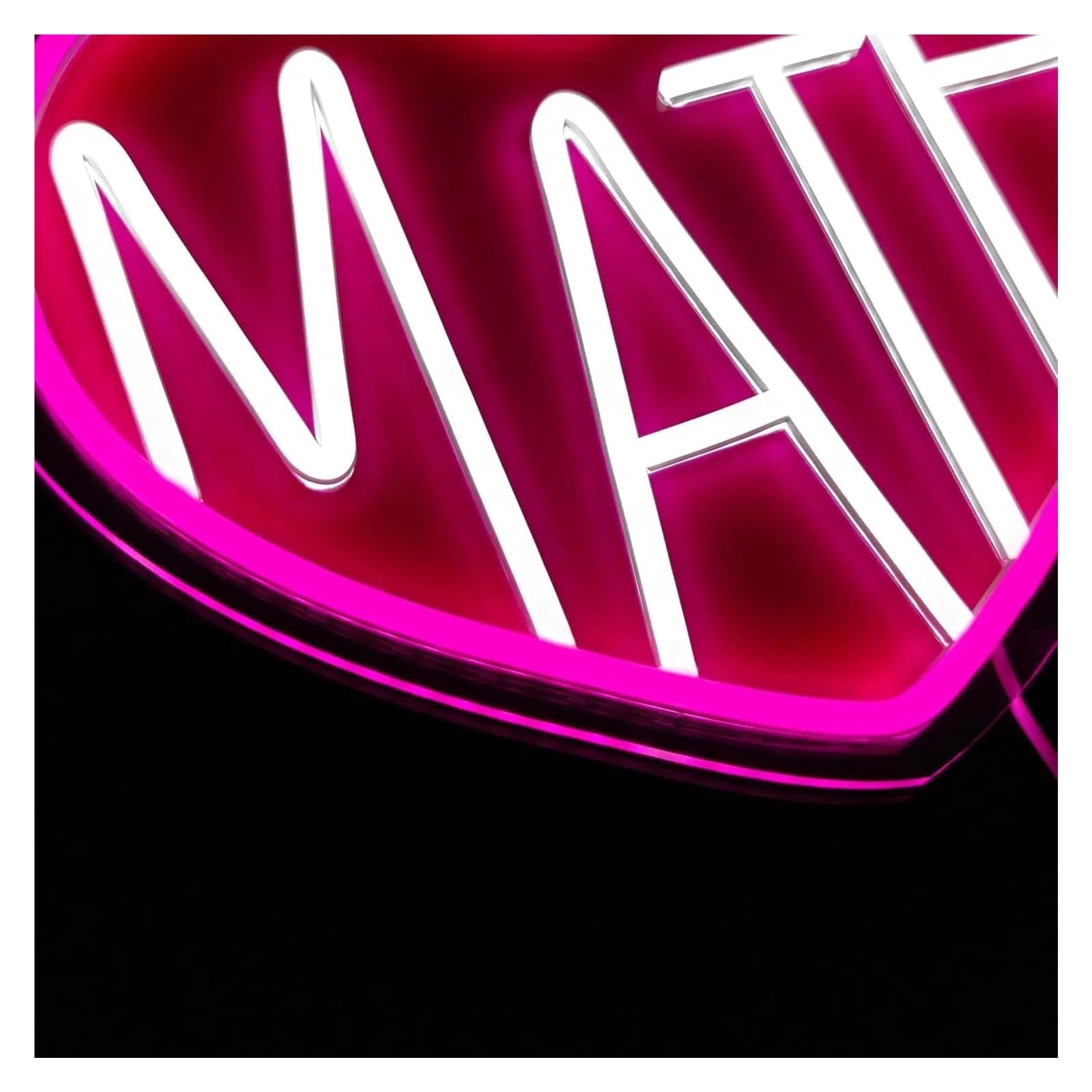 Wiszące neony artystyczne Neon Math Serce Z Napisem Miłość Światło LED Ściemnialne - Do Klasy, Nauczyciela Matematyki, Gabinetu, Wystrój Domu, 33.2cmx28cm