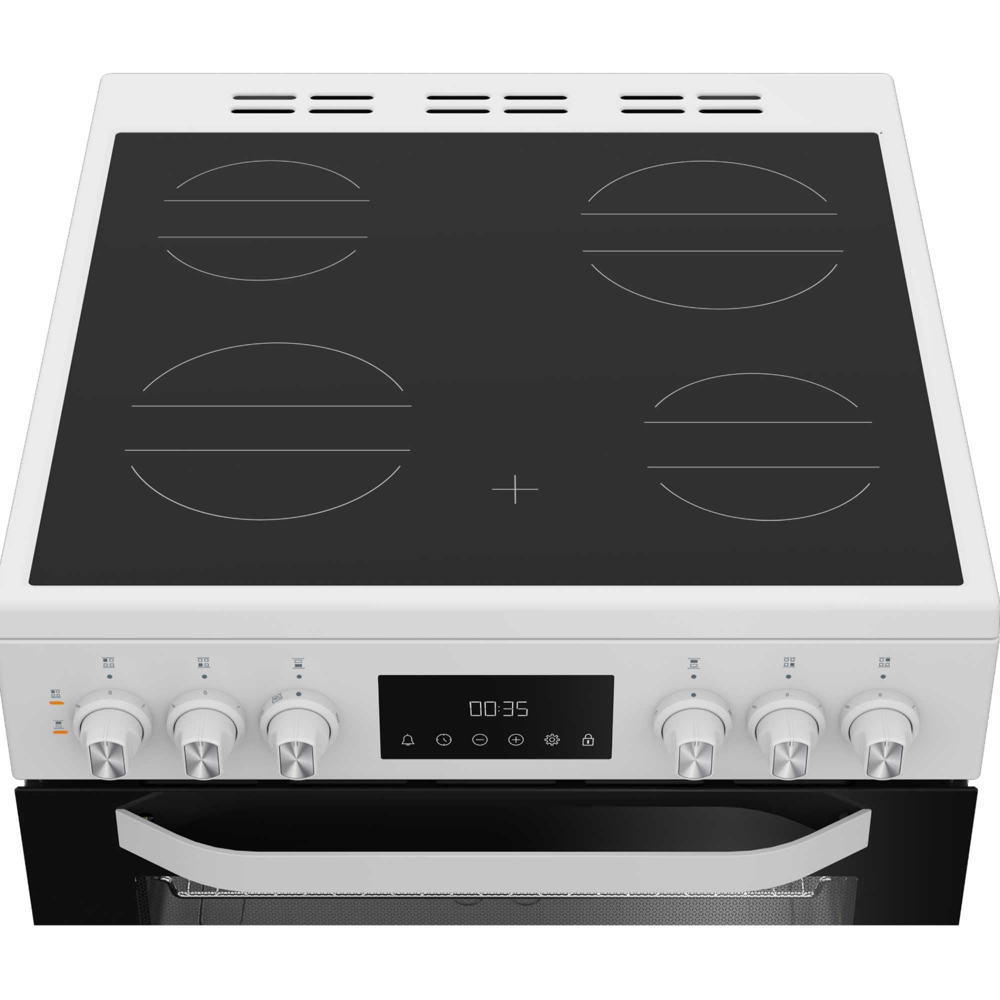 Hotpoint HDE6VDW 60cm Electric Double Cooker with Multiflow - White — view 4