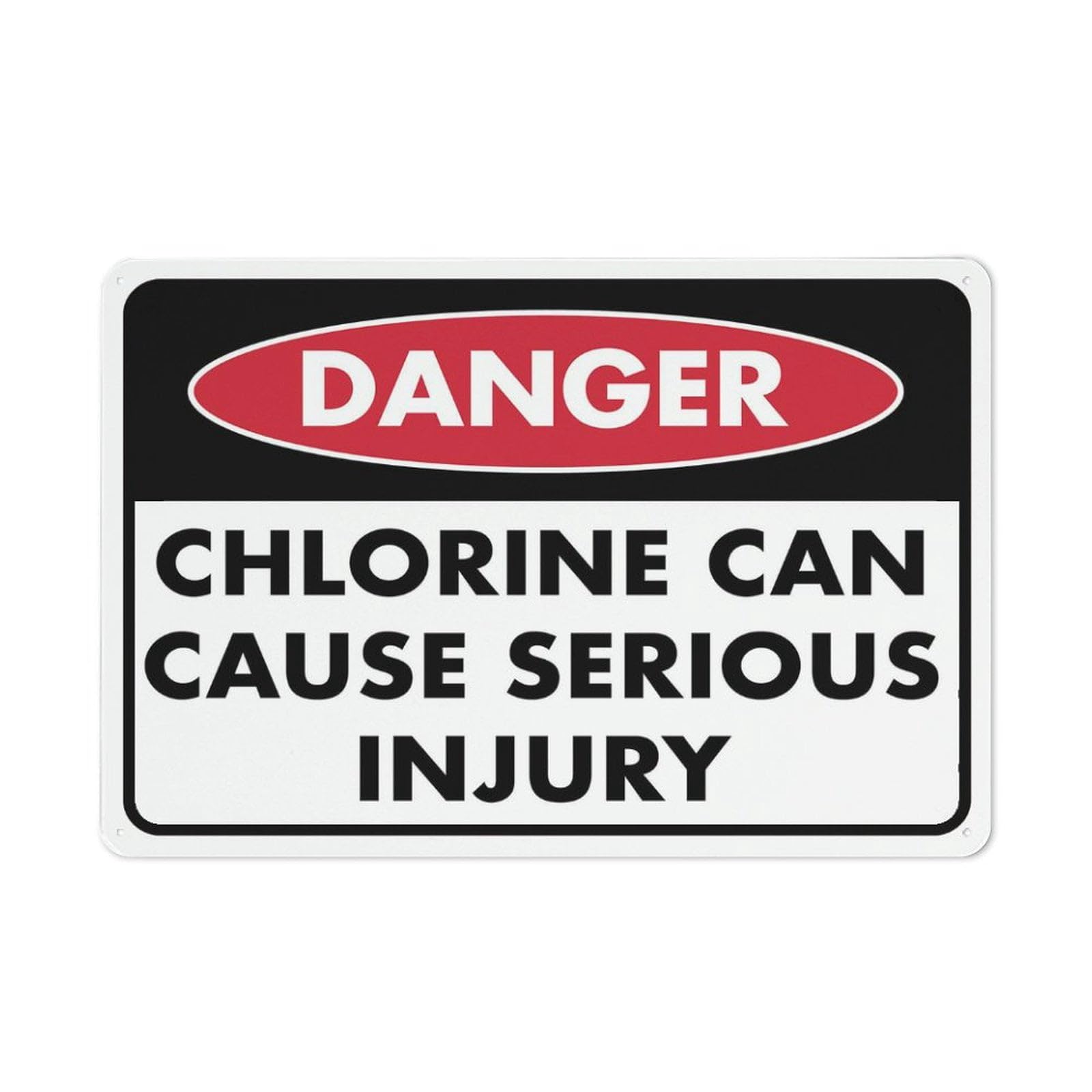 Danger Chlorine Can Cause Serious Injury Outdoor Sign - UV Printed Aluminum 12"x8" Weatherproof Security for Home or Business