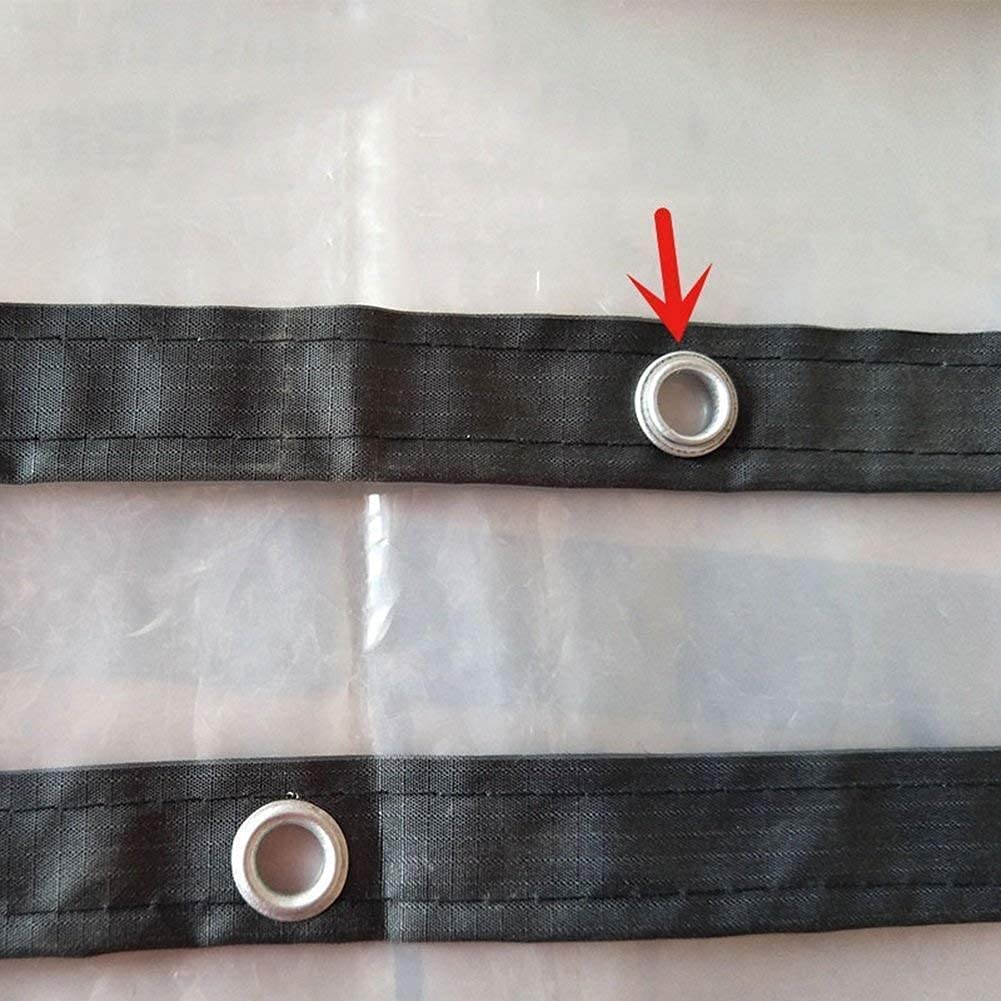 HUYYA Afdekzeil, waterdicht, transparant, met oogjes, 2 x 2,5 m, beschermend zeil voor boot, met oogjes, dik materiaal, 5 mm, voor tuinmeubelen, zwembad, auto, 2 x 2,5 m