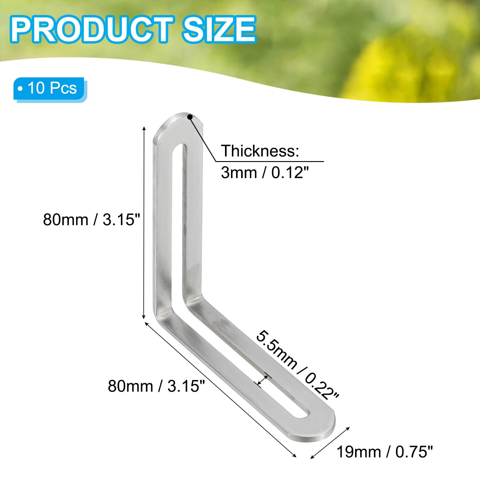 PATIKIL 3 3/20" Adjustable L-Shape Corner Brace with Slot - Image 2