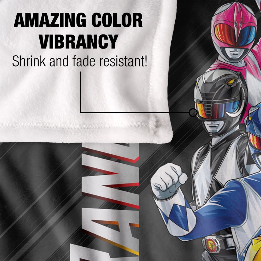 LOGOVISION Power Rangers Ranger Stack Coperta super morbida al tatto setoso – 152 x 127 cm