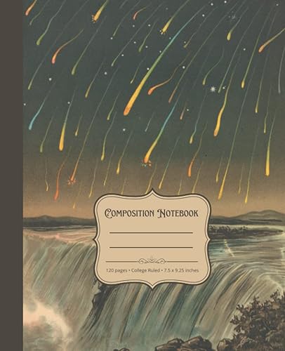 Composition Notebook Vintage Astronomy Illustration Journal with 120 College Ruled, Cream Colored Pages