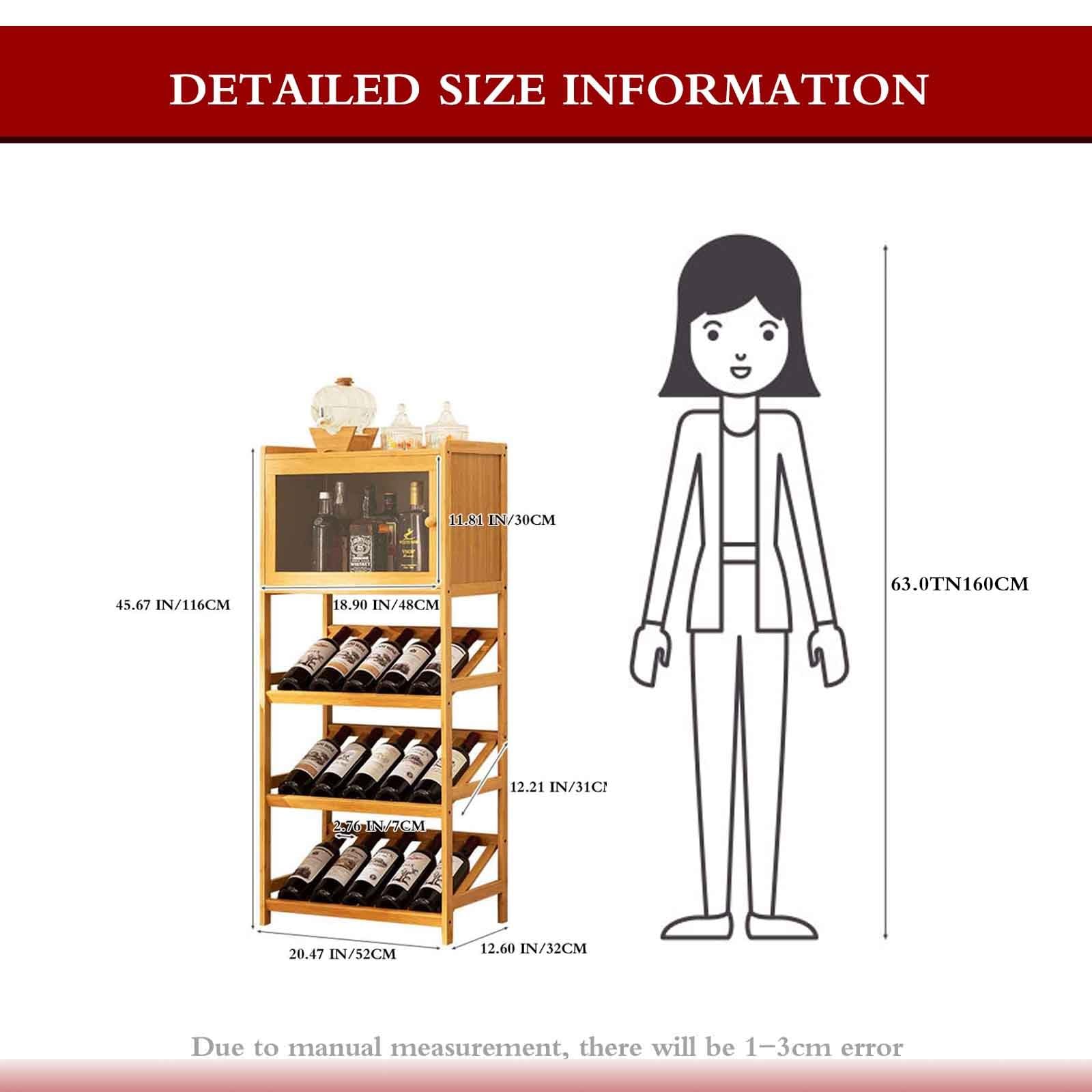Mobile Angolare Per Vini In Legno - Home Bar Con 4 Ripiani, Ideale Per Cucina E Soggiorno, Colore Naturale