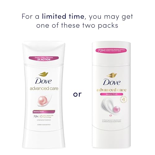Image of Dove Advanced Care Antiperspirant Deodorant Stick Beauty Finish for Helping Repair Skin Barrier After Shaving, with 72-Hour Sweat & Odor Protection, 2.6 oz