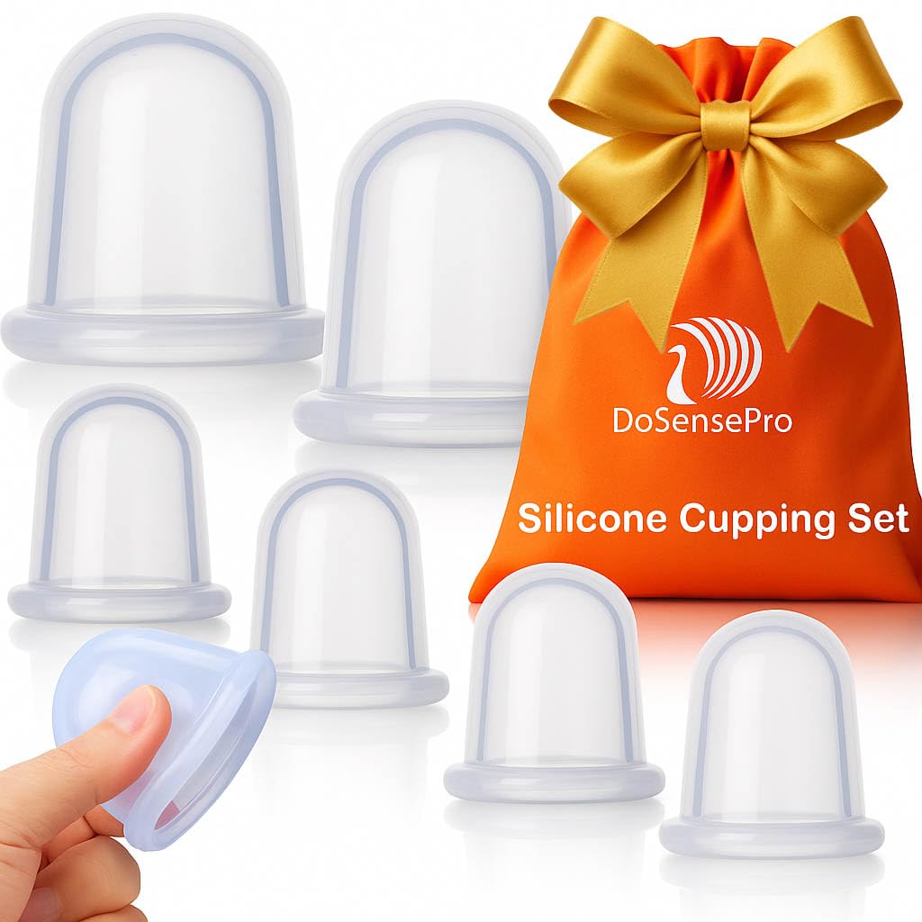 Silicone Cupping Therapy Set - by DoSensePro - Silicone Cupping Set Massage Therapy Cups for Arthritis, Pain Relief, Anti Aging, and Anti-Cellulite - Cupping Kit for Massage Therapy Cups