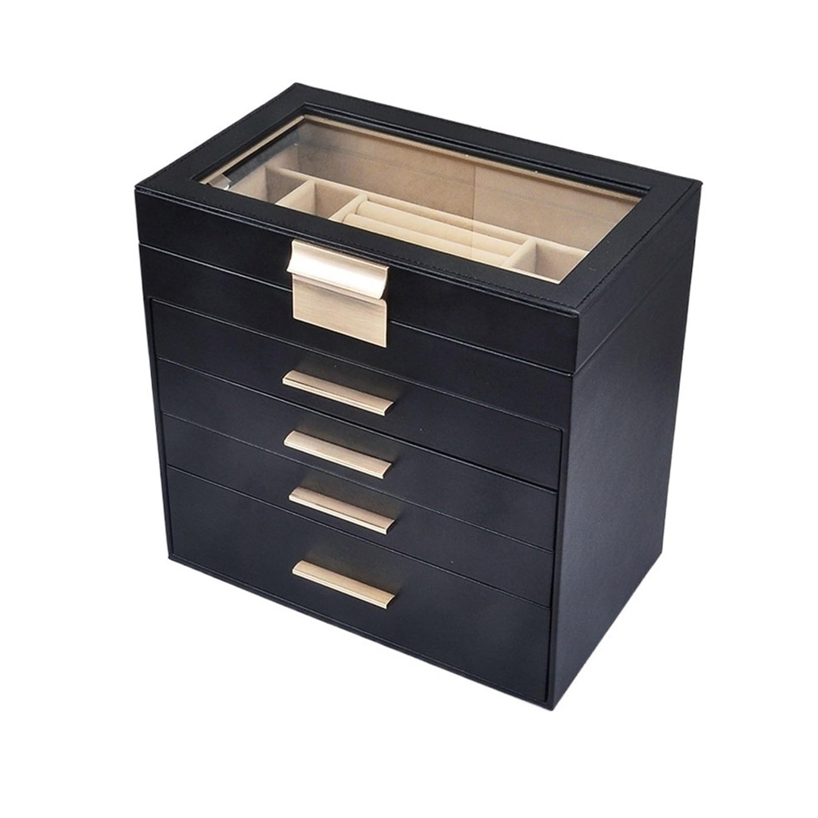 Shihan-2015 Jewelry Organizer Luxury Jewelry Box Large Capacity Multi-Tiered Storage For Earrings, Rings, Necklaces, Bracelets, And More Jewelry Storage Case(Black)