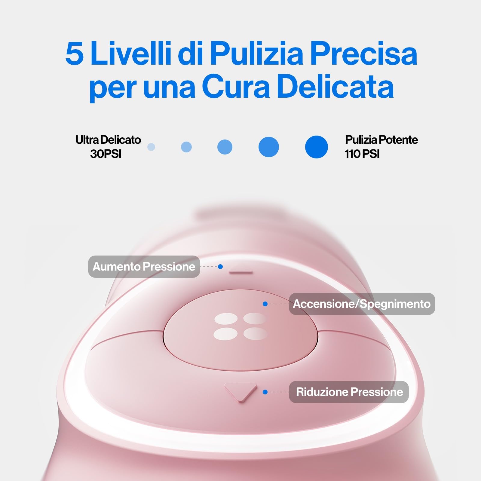 usmile C30 Idropulsore Senza Fili Irrigatore Orale Capacità 300ML | 5 livelli di pressione, Pulizia profonda, Ugelli forma di S per bretelle e gengive sensibili, USB-C IPX7 per Viaggi a Casa
