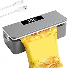 Mini Bag Sealer, Mini Magnetic Sealer, 2 in 1 Bag Sealer with Built-in Cutter, Intelligent Thermal Sealer Temperature 8 Speed, for Chip Bags, Snacks, Biscuit