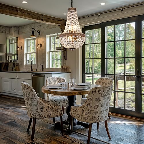 Wellmet-6-Lights-French-Empire-Crystal-Chandelier-13-Inch-Farmhouse-Pendant-Chandeliers-Lighting-Adjustable-Antique-Bronze-Ceiling-Light-Fixture-for-Dining-Room-Bedroom-Foyer-Living-Room