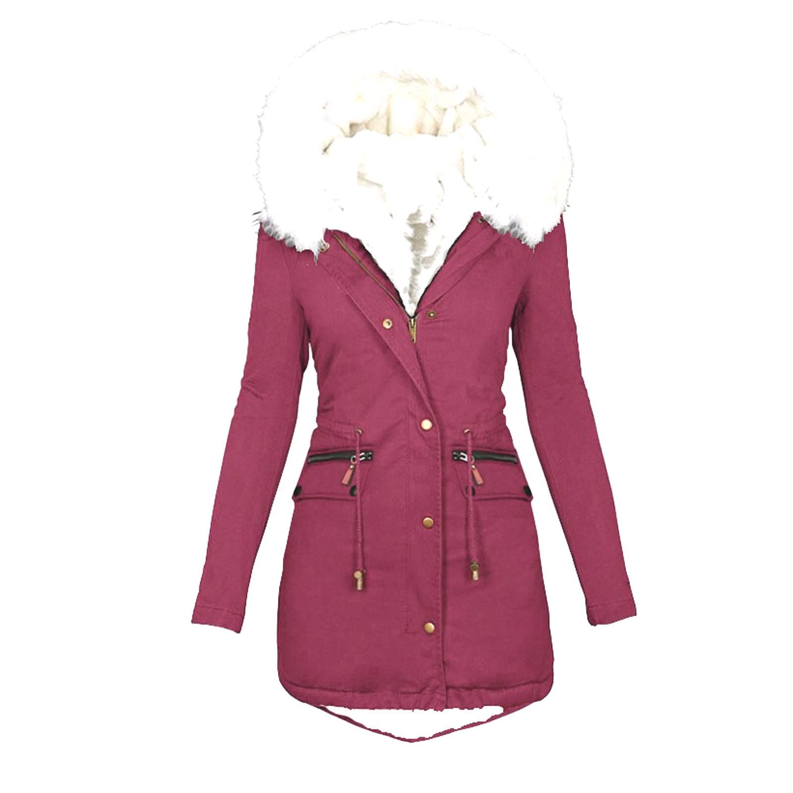 HAOLEI Parka Mujer Invierno,Tallas Grandes Chaqueta Mujer Invierno con Capucha Grueso y Cálido Abrigo Manga Larga de Forro Polar Suave Cómodo Cazadora Acolchada con Cremallera Caliente Cortavientos