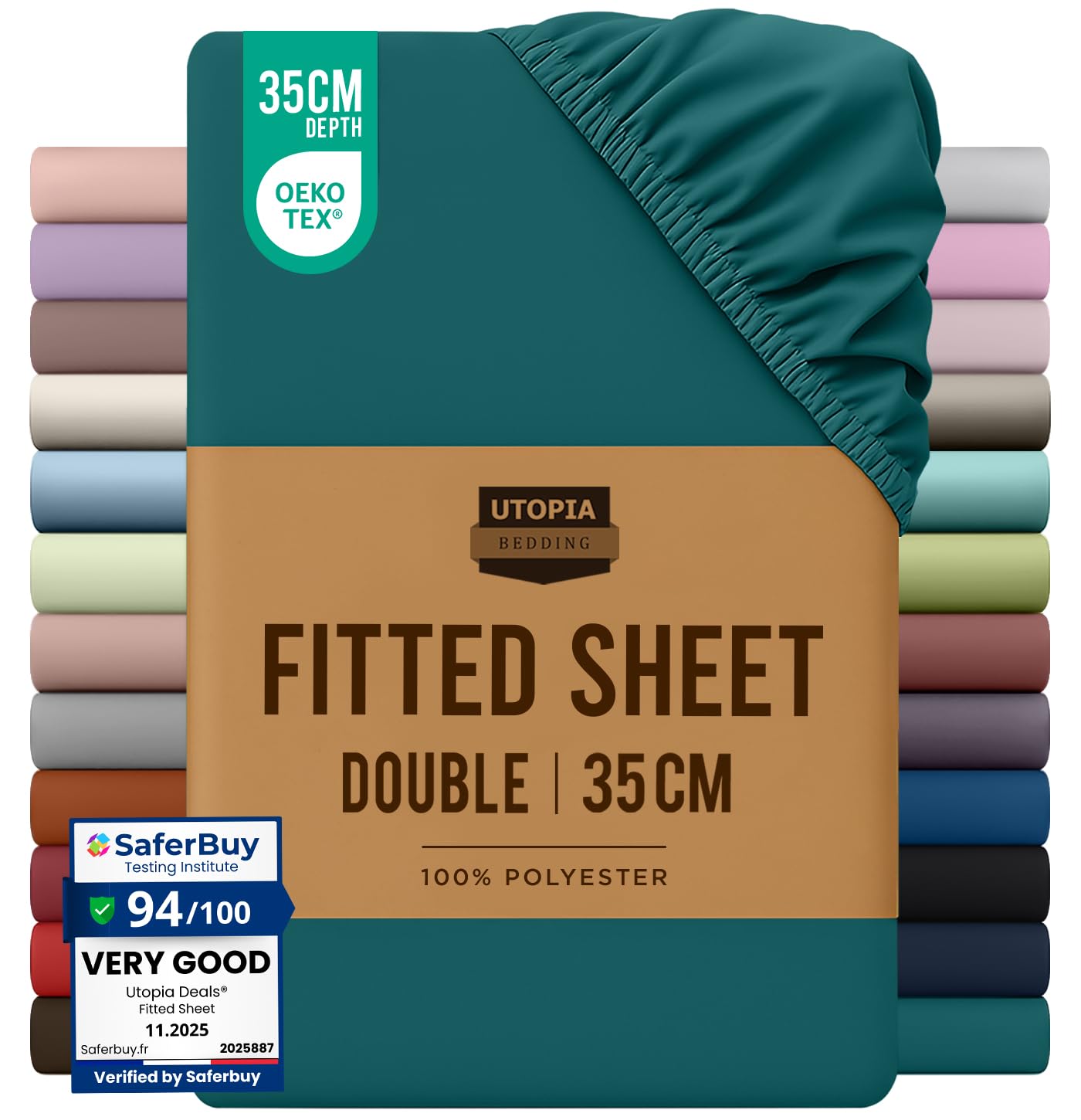 Utopia Bedding Fitted Sheet King, White - Deep Pocket 14 inch (35 cm) - Easy Care - OEKO-TEX Certified - Soft Brushed Microfibre Fabric - Shrinkage and Fade Resistant - Bottom Sheet — view 8
