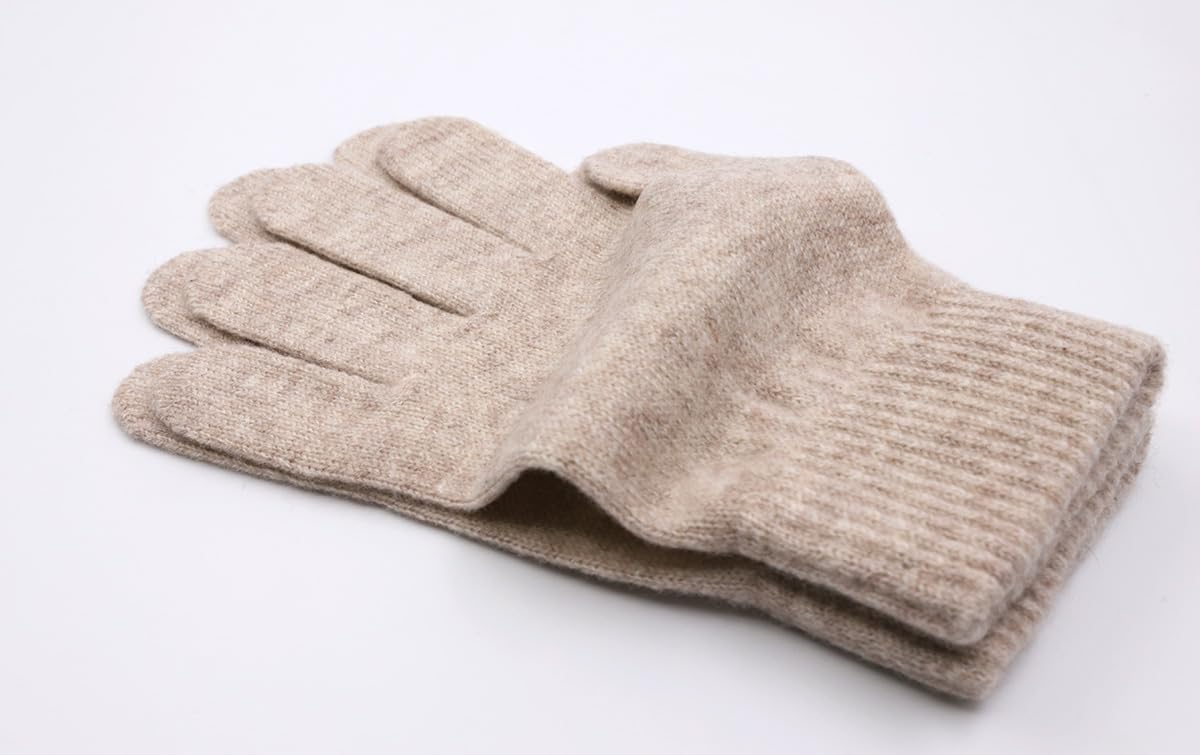 Pure Cashmere Women Full Fingers Gloves Ladies Knitted Gloves Mittens, Made in Inner Mongolian - Image 3