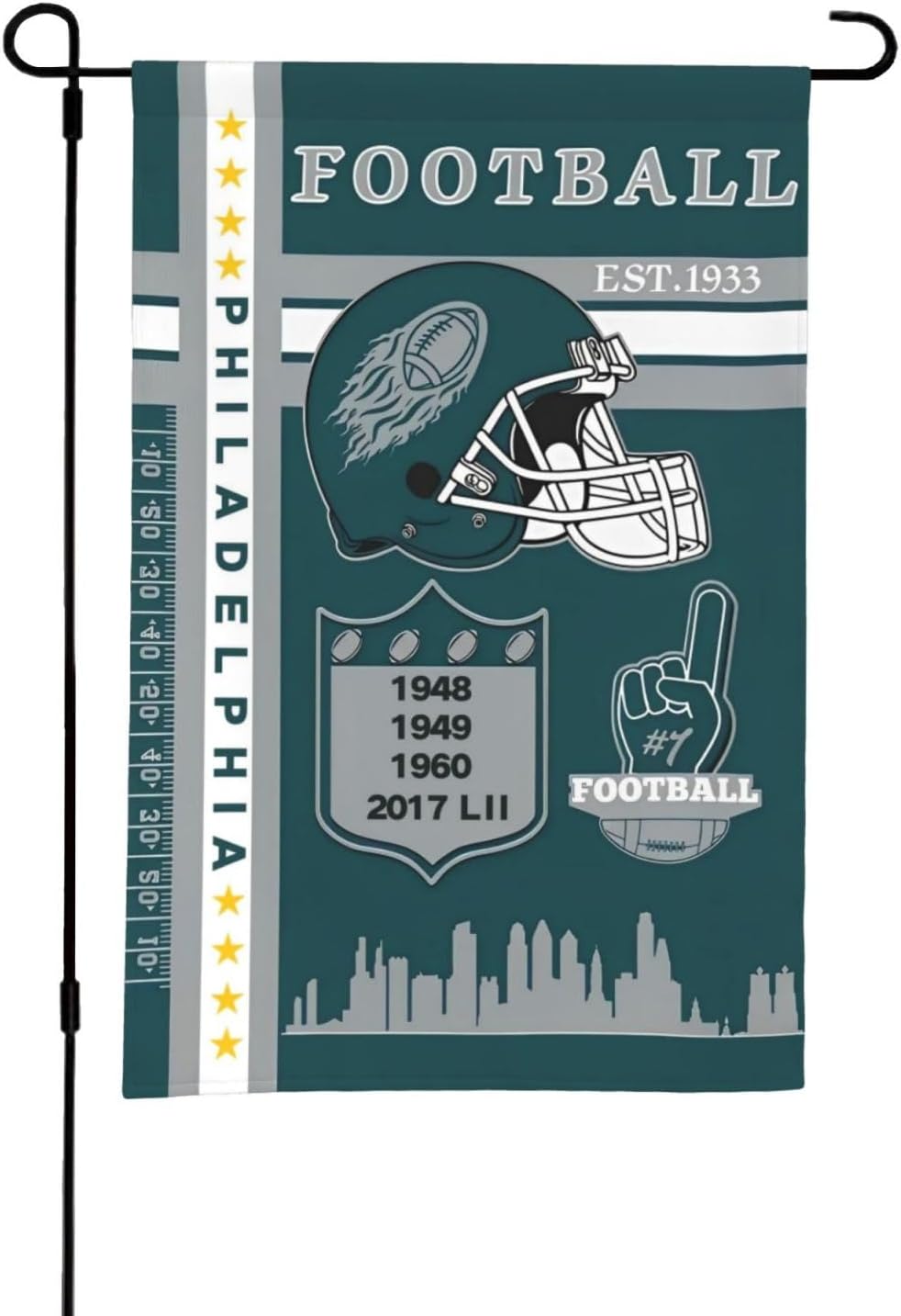 Garden Flag Double Sided Garden Flags Football Banner Flag 12.5"X18" Garden Flags For Outside Yard-Philadelphia