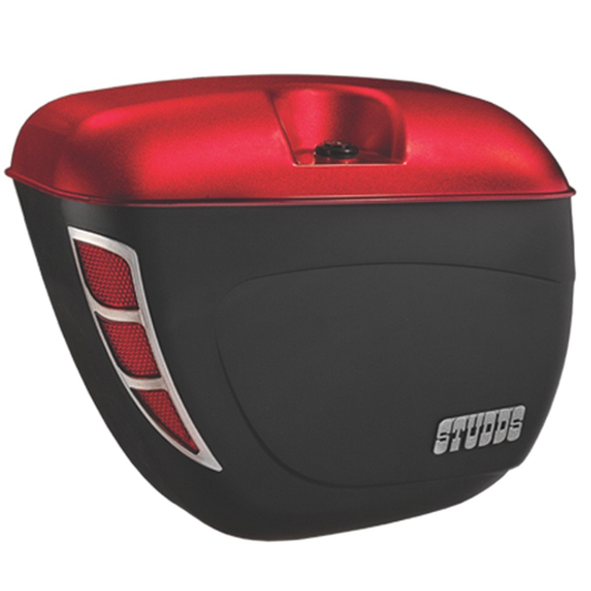 Studds Safari Plastic Box with Main Frame with Universal Fitment Clamps (Cherry Red)(Rectangular)