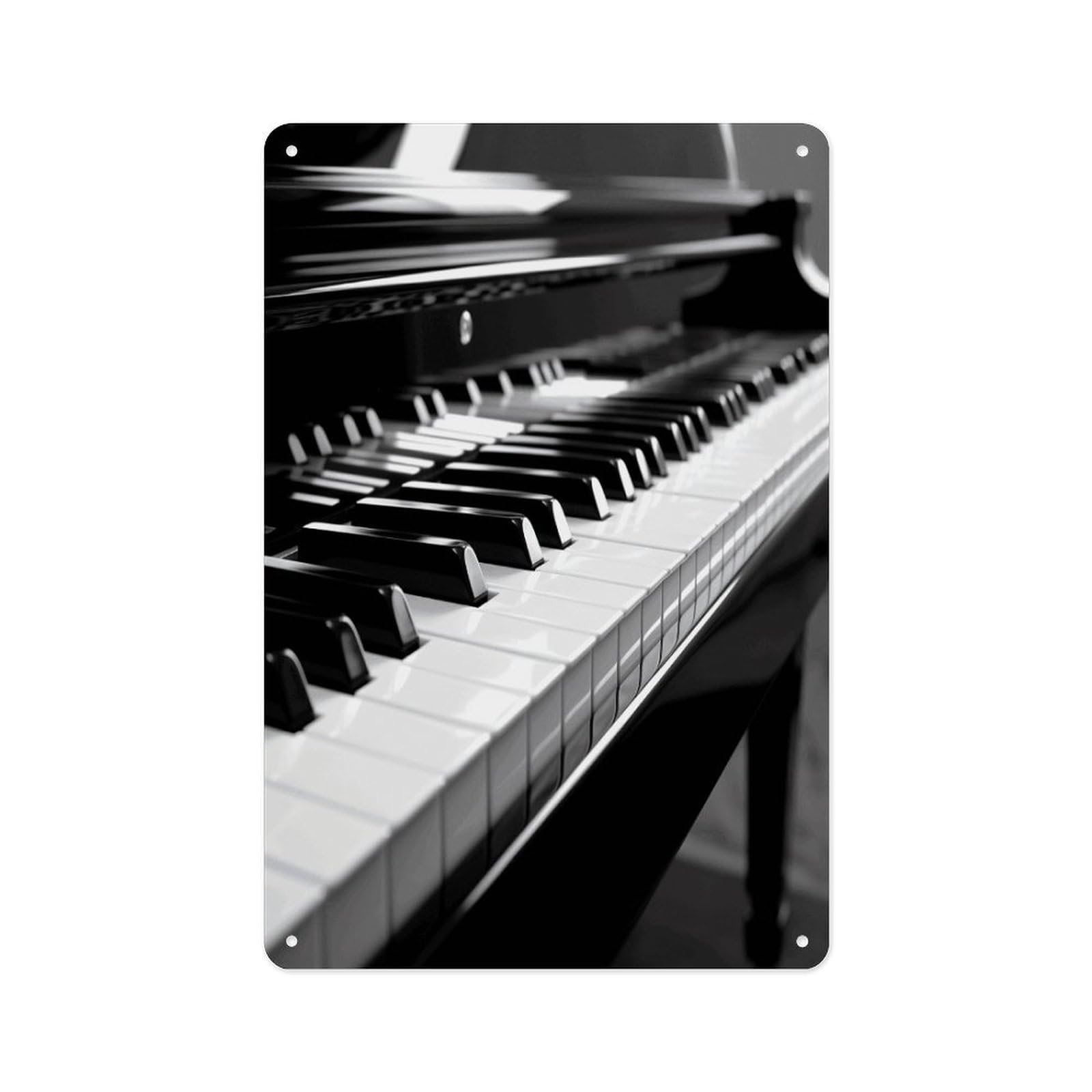 Fekiloot Style Black White Piano Keyboard Wall Decor Metal Signs Tin Signs Poster